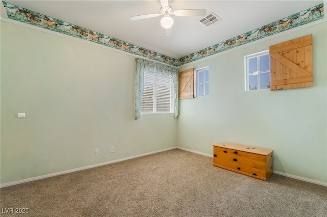 532 Kavanagh Pl, Las Vegas, NV 89123 - spare room featuring carpet floors, ceiling fan, and plenty of natural light