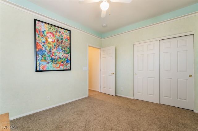 532 Kavanagh Pl, Las Vegas, NV 89123 - unfurnished bedroom featuring carpet flooring, a closet, and ceiling fan