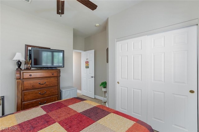 7816 Glowing Peak St, Las Vegas, NV 89131 - bedroom featuring a closet and ceiling fan