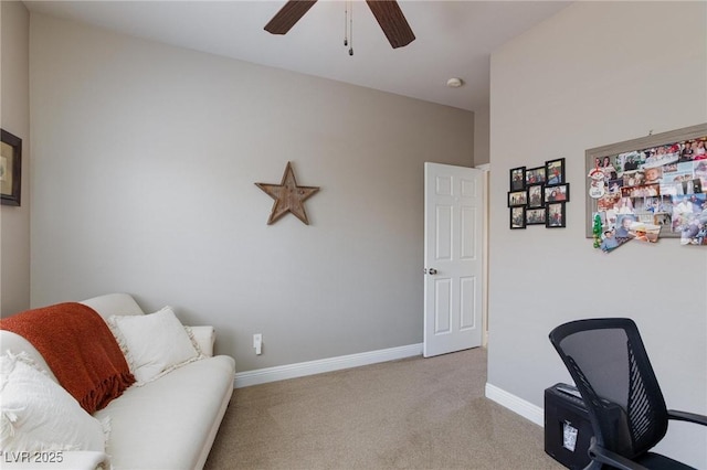 7816 Glowing Peak St, Las Vegas, NV 89131 - office space featuring a ceiling fan and carpet flooring
