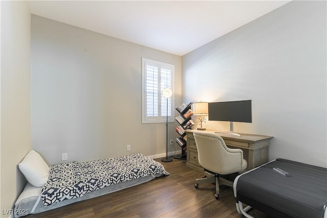 10711 Silver Pond Ave, Las Vegas, NV 89135 - bedroom with dark wood-style flooring and an office area