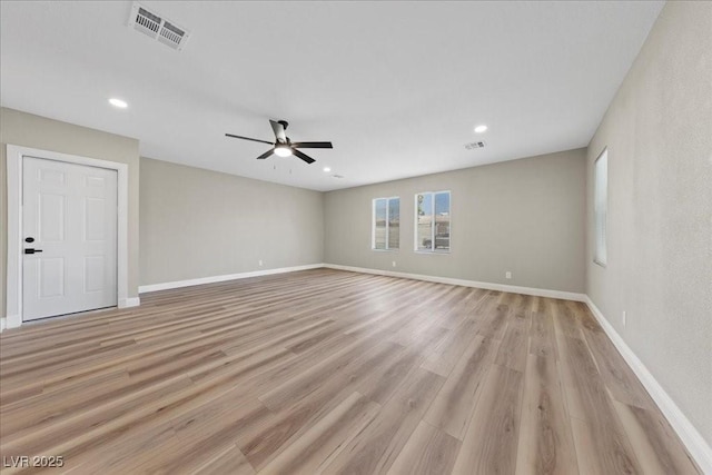 321 Oil Lantern Ln, Las Vegas, NV 89145 - empty room featuring ceiling fan, light wood-style flooring, and recessed lighting