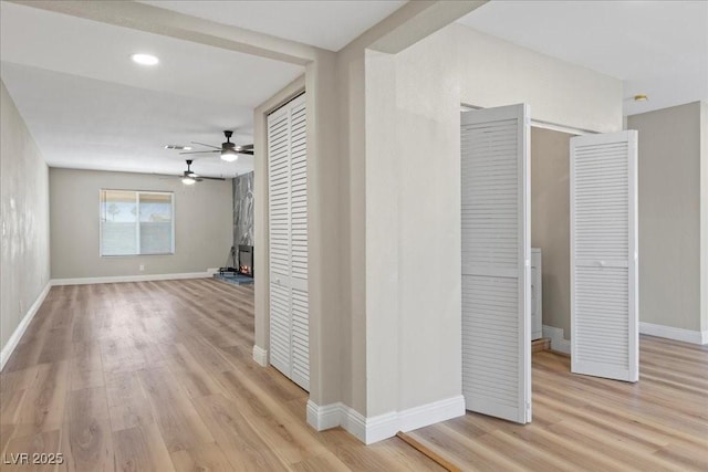 321 Oil Lantern Ln, Las Vegas, NV 89145 - corridor with light wood finished floors and recessed lighting