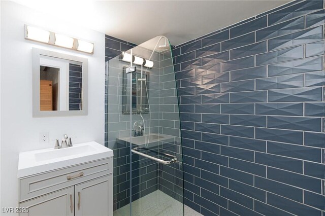 4778 Knotty Pine Way, Las Vegas, NV 89124 - bathroom featuring a walk in shower and vanity