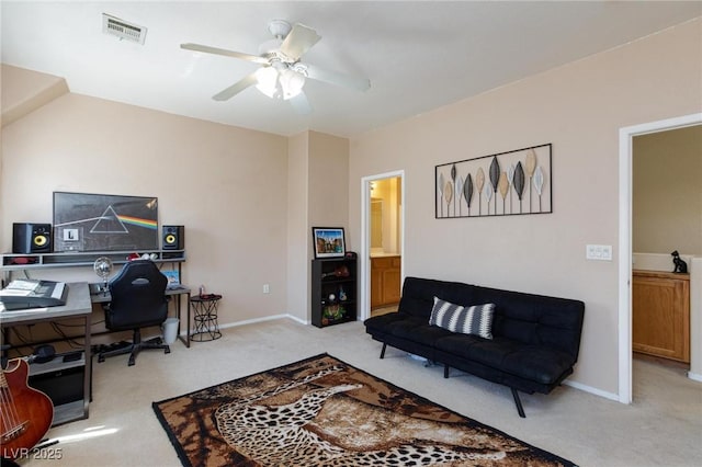 6170 E Sahara Ave Unit 1076, Las Vegas, NV 89142 - carpeted home office featuring ceiling fan and baseboards