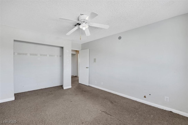 1385 Morning Sun Way, Las Vegas, NV 89110 - unfurnished bedroom with carpet, a textured ceiling, a closet, and a ceiling fan