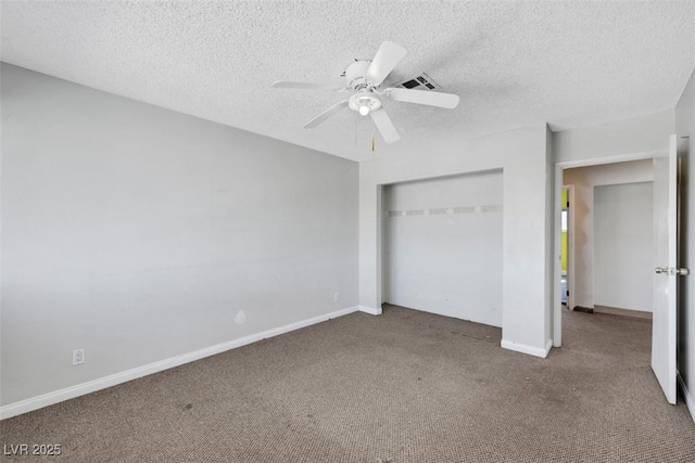 1385 Morning Sun Way, Las Vegas, NV 89110 - unfurnished bedroom featuring carpet flooring, a closet, a textured ceiling, and ceiling fan