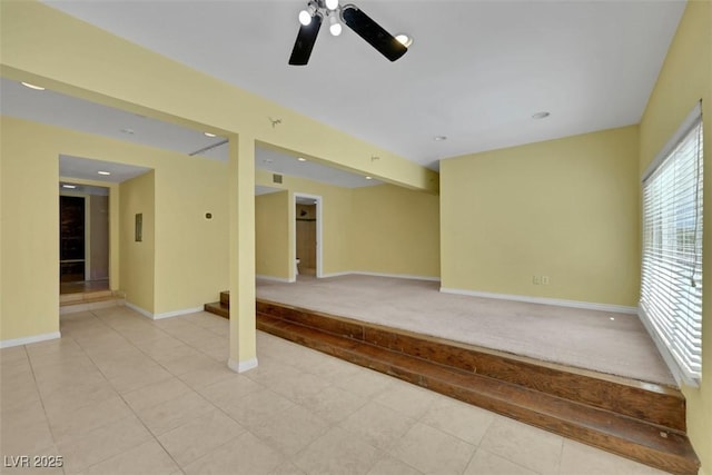 1385 Morning Sun Way, Las Vegas, NV 89110 - spare room with a ceiling fan, light colored carpet, and light tile patterned flooring