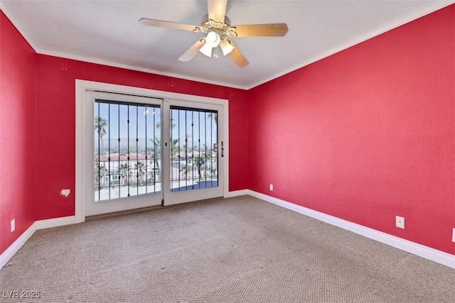 1385 Morning Sun Way, Las Vegas, NV 89110 - carpeted empty room featuring ornamental molding and ceiling fan