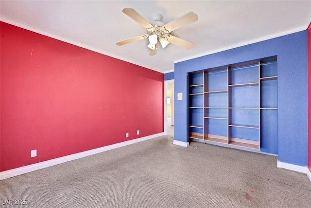 1385 Morning Sun Way, Las Vegas, NV 89110 - spare room featuring crown molding, a ceiling fan, and carpet
