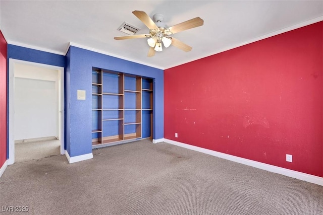 1385 Morning Sun Way, Las Vegas, NV 89110 - carpeted spare room featuring crown molding and a ceiling fan