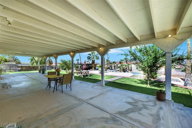 1385 Morning Sun Way, Las Vegas, NV 89110 - fenced backyard with a patio and outdoor dining area