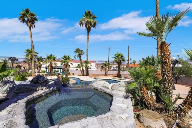 1385 Morning Sun Way, Las Vegas, NV 89110 - view of swimming pool with a pool with connected hot tub