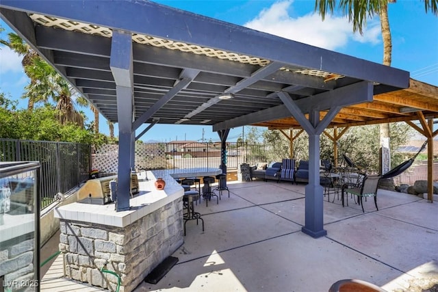 1385 Morning Sun Way, Las Vegas, NV 89110 - view of patio with an outdoor living space and a gazebo