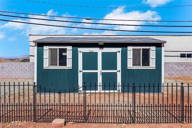 1385 Morning Sun Way, Las Vegas, NV 89110 - view of shed featuring a fenced front yard