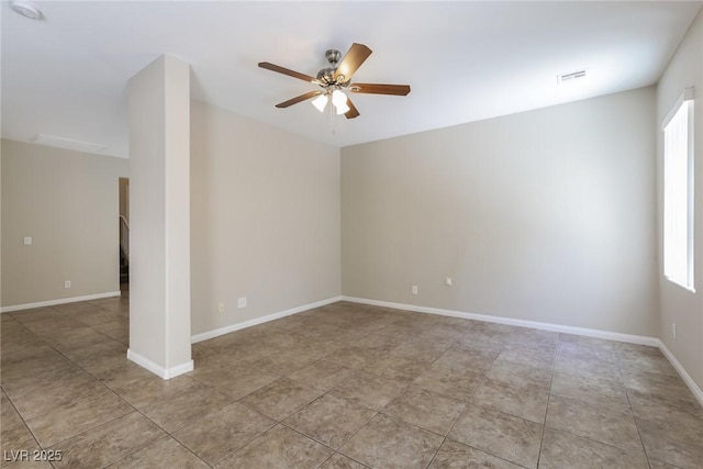 6591 Gertrude Ct, Las Vegas, NV 89141 - spare room featuring a ceiling fan, plenty of natural light, and tile patterned flooring