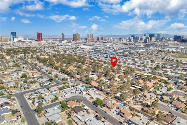 2851 S Valley View Blvd Unit 1120, Las Vegas, NV 89102 - aerial view of property and surrounding area featuring skyline