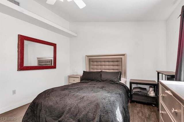2851 S Valley View Blvd Unit 1120, Las Vegas, NV 89102 - bedroom with dark wood-type flooring and ceiling fan
