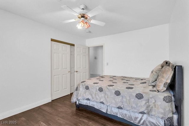 2851 S Valley View Blvd Unit 1120, Las Vegas, NV 89102 - bedroom with wood finished floors, a closet, and ceiling fan