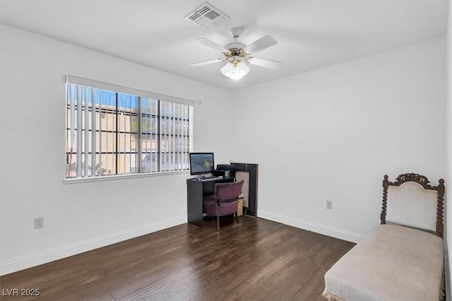 2851 S Valley View Blvd Unit 1120, Las Vegas, NV 89102 - sitting room featuring wood finished floors, a ceiling fan, and an office area