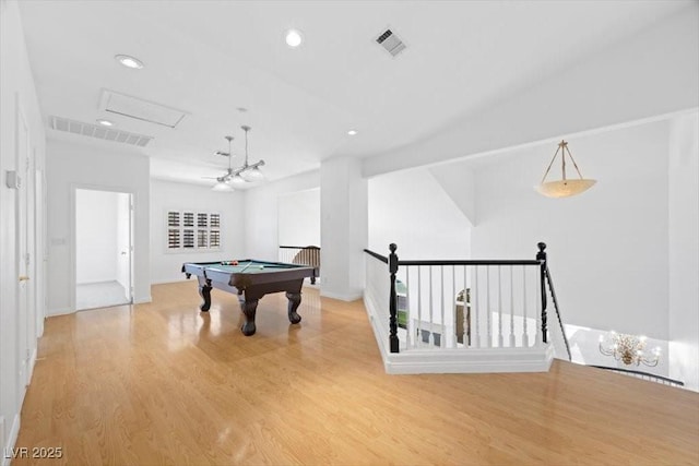 8970 Lansberry Ct, Las Vegas, NV 89147 - rec room featuring wood finished floors, pool table, and recessed lighting