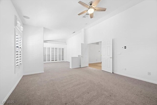 8970 Lansberry Ct, Las Vegas, NV 89147 - spare room with carpet, ceiling fan, and high vaulted ceiling