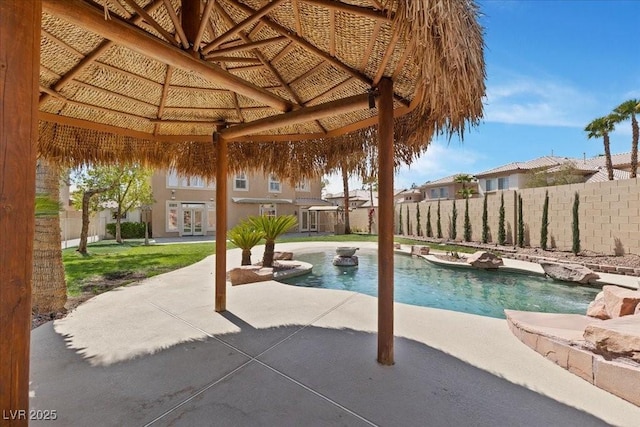 8970 Lansberry Ct, Las Vegas, NV 89147 - view of swimming pool with a gazebo, a fenced backyard, and a patio