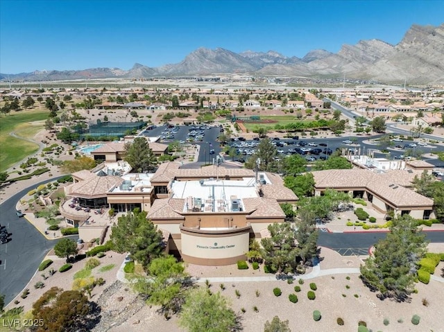 10413 Marymont Pl, Las Vegas, NV 89134 - aerial view of residential area with mountains