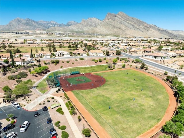 10413 Marymont Pl, Las Vegas, NV 89134 - aerial overview of property's location featuring a mountainous background and nearby suburban area