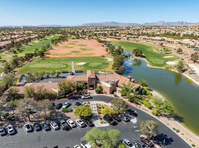 10413 Marymont Pl, Las Vegas, NV 89134 - aerial view of residential area with a water and mountain view and a golf club