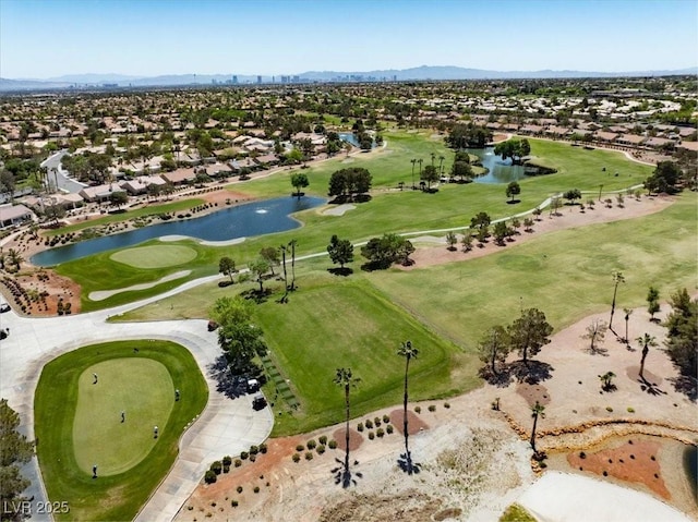10413 Marymont Pl, Las Vegas, NV 89134 - aerial view of residential area featuring a water and mountain view and a local golf course