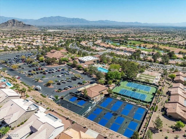 10413 Marymont Pl, Las Vegas, NV 89134 - aerial perspective of suburban area featuring a mountainous background