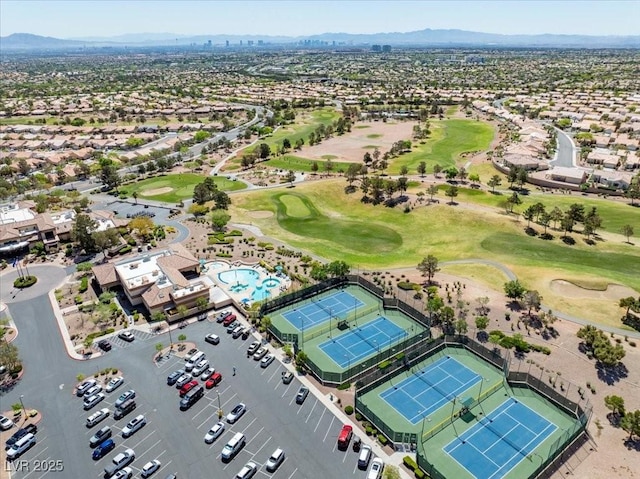 10413 Marymont Pl, Las Vegas, NV 89134 - bird's eye view of mountains and a local golf course