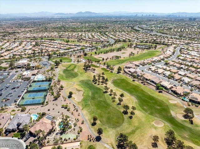 10413 Marymont Pl, Las Vegas, NV 89134 - aerial view of property and surrounding area with a mountain backdrop and nearby suburban area
