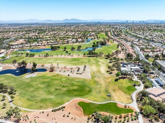 10413 Marymont Pl, Las Vegas, NV 89134 - aerial view of residential area with a water and mountain view and a local golf course