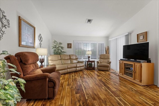 10413 Marymont Pl, Las Vegas, NV 89134 - living room with lofted ceiling and wood finished floors