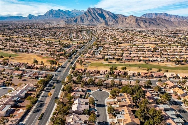 10413 Marymont Pl, Las Vegas, NV 89134 - aerial view of property and surrounding area featuring a mountainous background and nearby suburban area