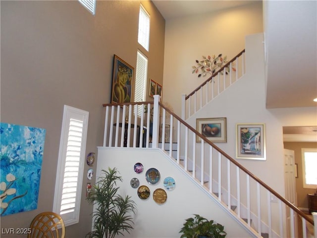 11832 Arenoso Dr, Las Vegas, NV 89138 - stairs featuring a high ceiling