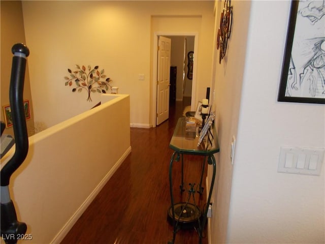 11832 Arenoso Dr, Las Vegas, NV 89138 - hall featuring dark wood-type flooring and baseboards