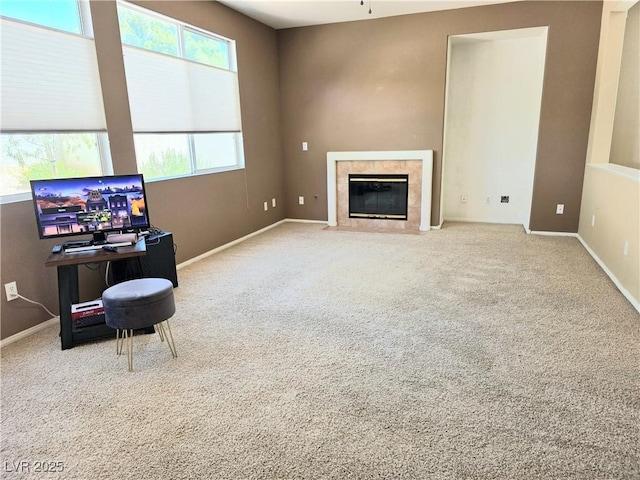 2366 Brockton Way, Henderson, NV 89074 - office space featuring carpet and a fireplace
