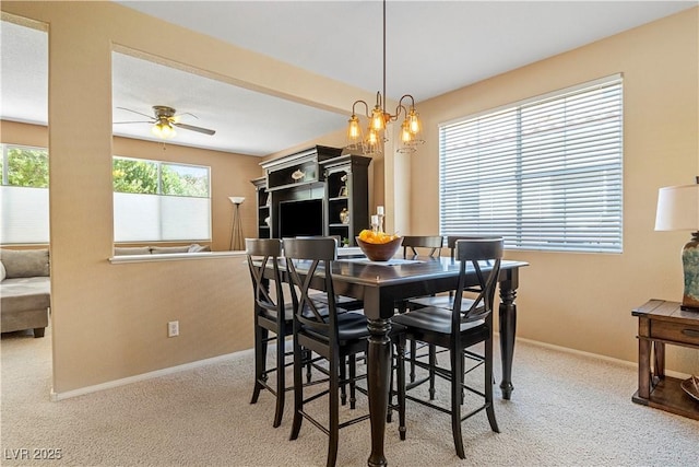 2366 Brockton Way, Henderson, NV 89074 - carpeted dining area with ceiling fan and baseboards