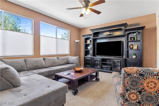 2366 Brockton Way, Henderson, NV 89074 - living area with ceiling fan and carpet