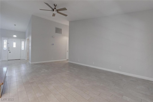 1516 Frandosa Ln, Las Vegas, NV 89117 - unfurnished living room with ceiling fan and light wood-style floors