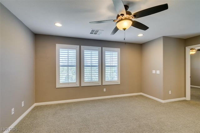 11063 Mount George St, Las Vegas, NV 89179 - unfurnished room featuring a ceiling fan, carpet floors, and recessed lighting