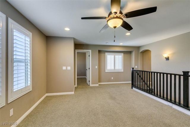 11063 Mount George St, Las Vegas, NV 89179 - empty room featuring carpet flooring, a ceiling fan, and recessed lighting