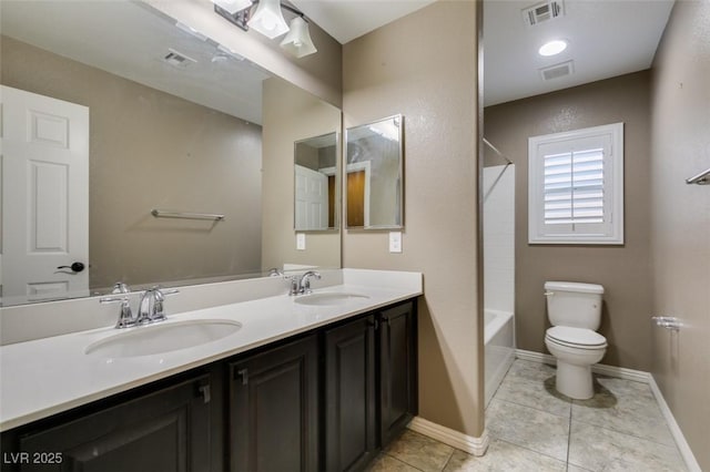 11063 Mount George St, Las Vegas, NV 89179 - bathroom with double vanity, tile patterned flooring, and bathtub / shower combination