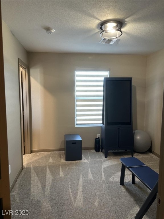 2645 Cava Tirreni St, Henderson, NV 89044 - exercise room with carpet floors and a textured ceiling