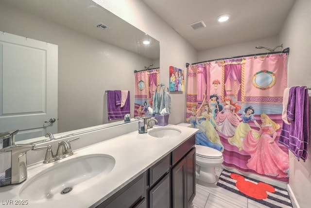 9785 W Meranto Ave, Las Vegas, NV 89178 - bathroom with double vanity and curtained shower