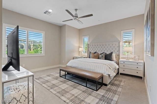 120 Los Cabos Dr Unit 301, Las Vegas, NV 89144 - bedroom with carpet flooring, multiple windows, and ceiling fan