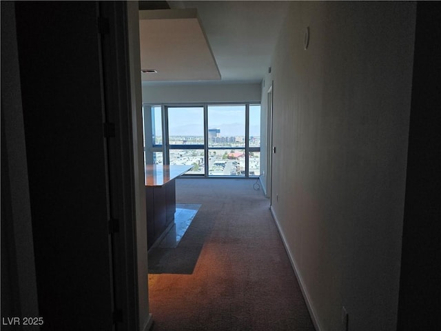 4471 Dean Martin Dr Unit 1104, Las Vegas, NV 89103 - hall featuring dark carpet and a view of city